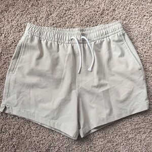 Abercrombie & Fitch Cream Seersucker Swim Trunk